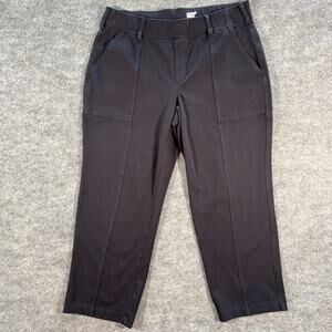 Lands’ End Starfish Straight Leg Ponte Pants Black Womens Large Petite L/P